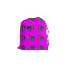 Opposite Way Fish Swimming Drawstring Pouches (small)  by Sapixe