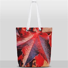 Wine Partner Wild Vine Leaves Plant Full Print Rope Handle Tote (small) by Sapixe