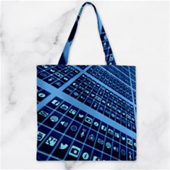 Mobile Phone Smartphone App Zipper Grocery Tote Bag by Sapixe