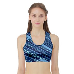 Mobile Phone Smartphone App Sports Bra With Border by Sapixe