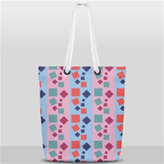 Background Desktop Squares Full Print Rope Handle Tote (small) by Sapixe