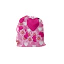 Background Flowers Texture Love Drawstring Pouches (Small)  View2