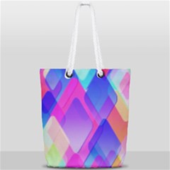 Squares Color Squares Background Full Print Rope Handle Tote (small) by Sapixe