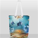 Dolphin Art Creation Natural Water Full Print Rope Handle Tote (Small) View2