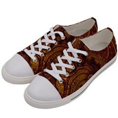 Copper Caramel Swirls Abstract Art Women s Low Top Canvas Sneakers by Sapixe