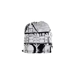 Line Art Architecture Vintage Old Drawstring Pouches (xs)  by Sapixe