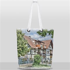 Homes Building Full Print Rope Handle Tote (small) by Sapixe