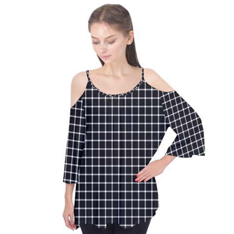 Black And White Optical Illusion Dots And Lines Flutter Tees by PodArtist