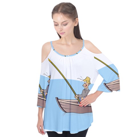 Fishing Fish Fisherman Boat Mare Flutter Tees by Sapixe
