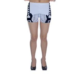 Guitar Abstract Wings Silhouette Skinny Shorts by Sapixe