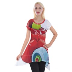 Car Vehicle Racing Car Formula Short Sleeve Side Drop Tunic by Sapixe