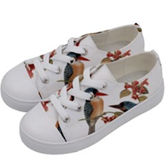 Bird Birds Branch Flowers Vintage Kids  Low Top Canvas Sneakers by Sapixe