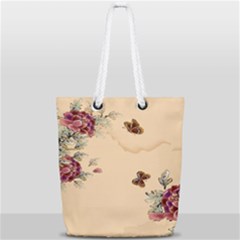 Flower Traditional Chinese Painting Full Print Rope Handle Tote (small) by Sapixe