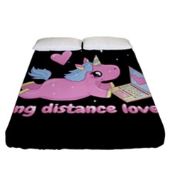 Long Distance Lover - Cute Unicorn Fitted Sheet (california King Size) by Valentinaart