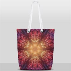 Fractal Abstract Artistic Full Print Rope Handle Tote (small) by Sapixe