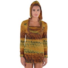 Fabric Textile Texture Abstract Long Sleeve Hooded T-shirt by Sapixe