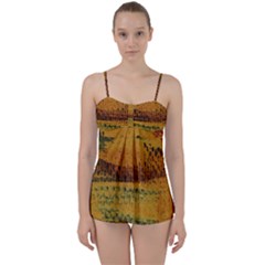Fabric Textile Texture Abstract Babydoll Tankini Set by Sapixe