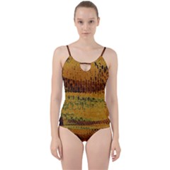 Fabric Textile Texture Abstract Cut Out Top Tankini Set by Sapixe