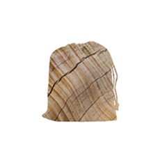Abstract Brown Tree Timber Pattern Drawstring Pouches (small)  by Sapixe