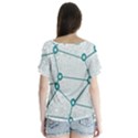 Network Social Abstract V-Neck Flutter Sleeve Top View2
