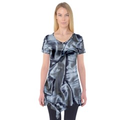 Pattern Abstract Desktop Fabric Short Sleeve Tunic  by Nexatart