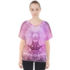 Meditation Spiritual Yoga V-neck Dolman Drape Top by Nexatart