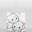 Kitty Cuddling Cat Kitten Feline Full Print Rope Handle Tote (Large) View2