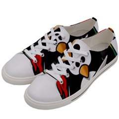 Penguin Pirate Tux Animal Bandana Women s Low Top Canvas Sneakers by Sapixe