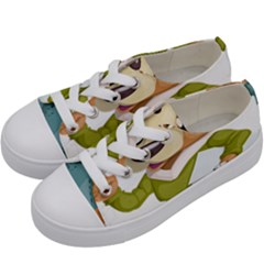 Dog Pet Dressed Point Papers Kids  Low Top Canvas Sneakers by Sapixe