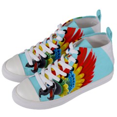 Parrot Animal Bird Wild Zoo Fauna Women s Mid-top Canvas Sneakers by Sapixe