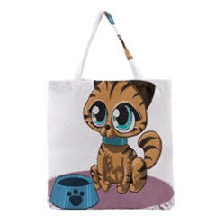 Kitty Cat Big Eyes Ears Animal Grocery Tote Bag by Sapixe
