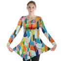 Mosaic Tiles Pattern Texture Long Sleeve Tunic  View1