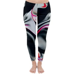 Pink And Black Smokey Design By Kiekie Strickland Classic Winter Leggings by flipstylezfashionsLLC