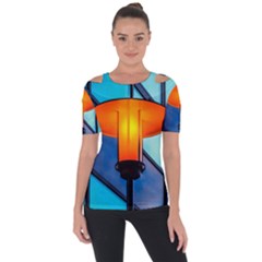 Orange Light Short Sleeve Top by FunnyCow