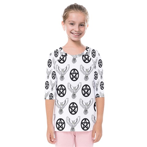 Owls And Pentacles Kids  Quarter Sleeve Raglan Tee by IIPhotographyAndDesigns