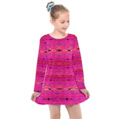 Pink And Purple And Peacock Created By Flipstylez Designs Kids  Long Sleeve Dress by flipstylezfashionsLLC
