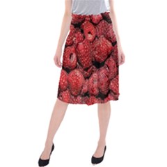 Red Raspberries Midi Beach Skirt by FunnyCow