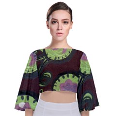 Cute Crab Tie Back Butterfly Sleeve Chiffon Top by snowwhitegirl