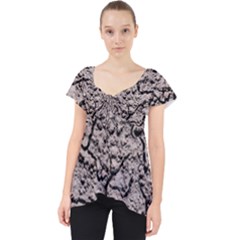 Earth  Dark Soil With Cracks Lace Front Dolly Top by FunnyCow