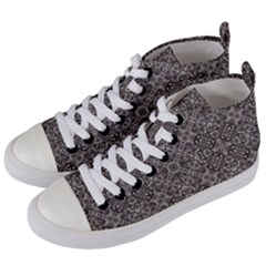 Luxury Modern Baroque Pattern Women s Mid-top Canvas Sneakers by dflcprints