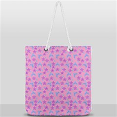 Pink Star Blue Hats Full Print Rope Handle Tote (large) by snowwhitegirl