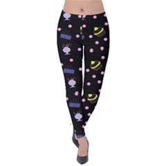 Cakes And Sundaes Black Velvet Leggings by snowwhitegirl