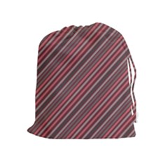 Brownish Diagonal Lines Drawstring Pouches (extra Large) by snowwhitegirl