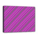 Pink Violet Diagonal Lines Canvas 14  x 11  View1