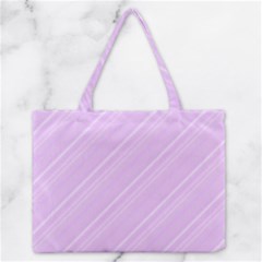 Lilac Diagonal Lines Zipper Medium Tote Bag by snowwhitegirl