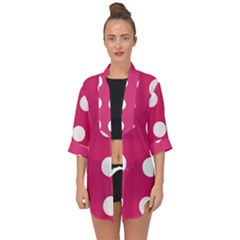 Pink Dot Open Front Chiffon Kimono by snowwhitegirl