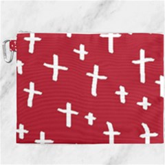 Red White Cross Canvas Cosmetic Bag (xxxl) by snowwhitegirl