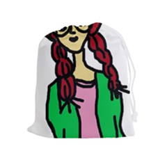 Nerdy Girl Drawstring Pouch (xl) by snowwhitegirl