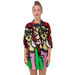 Nerdy Girl Half Sleeve Chiffon Kimono by snowwhitegirl