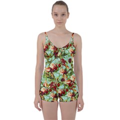 Fruit Blossom Tie Front Two Piece Tankini by snowwhitegirl